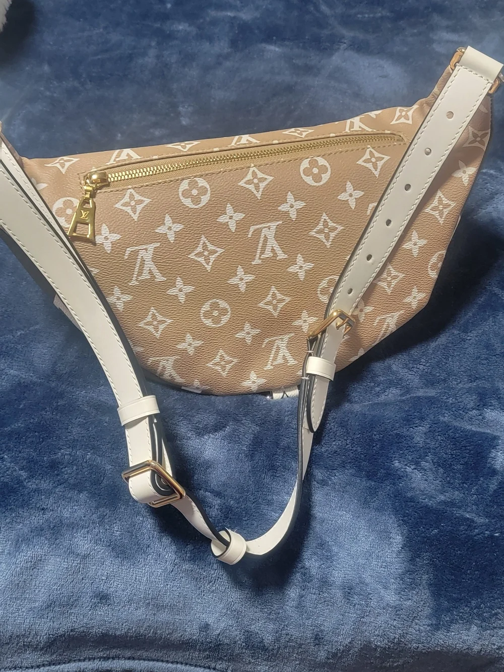 Louis Vuitton White and Brown Monogram Bumbag